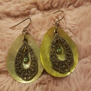 Green Shell Earrings
